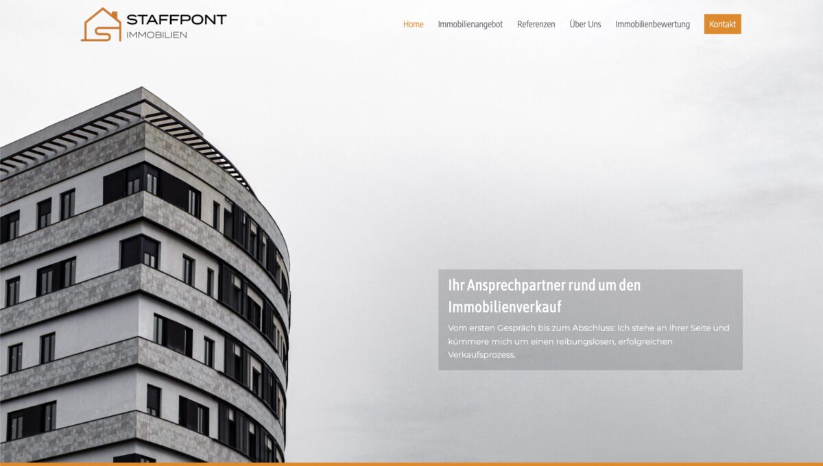 Website von Staffpont Immobilien